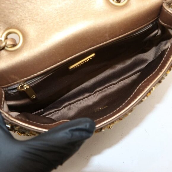 Chanel Small Sequin Quilted Single Flap Gold - Picture 10 of 12